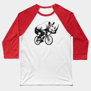 Cycling Rhino Baseball T-Shirt